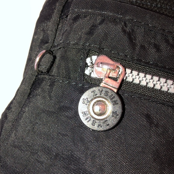 NWOT ZYSUN Nylon Crossbody Zip Closure Lightweight Waterproof Black Tote Handbag - Picture 12 of 15